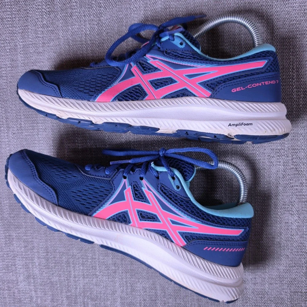 Asics Gel-Contend 7 Women 9 Blue Pink 1012B228 Running Shoes